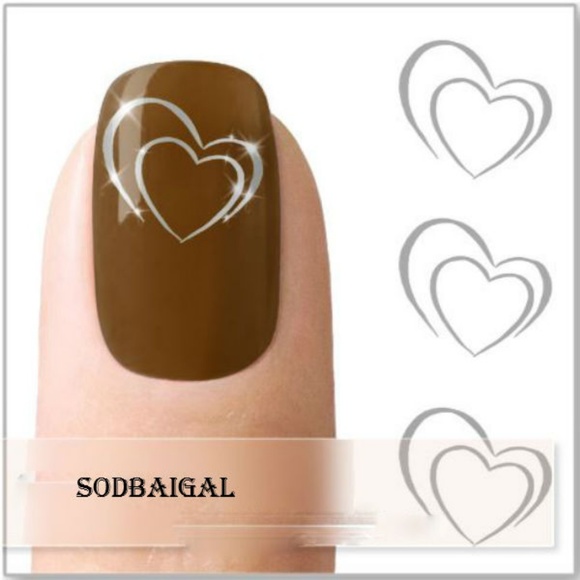 Double Heart - Nail Art Decal- Blue63 - Picture 4 of 4